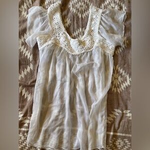 Solitaire White Lace Sheer top